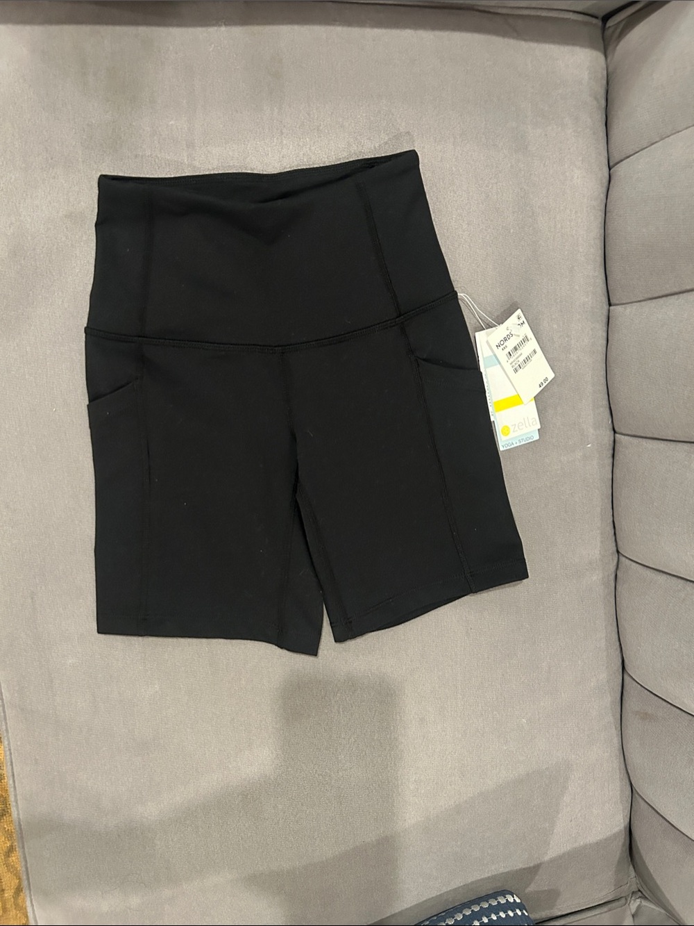 Zella Black High-Rise Bike Shorts with Side Pockets